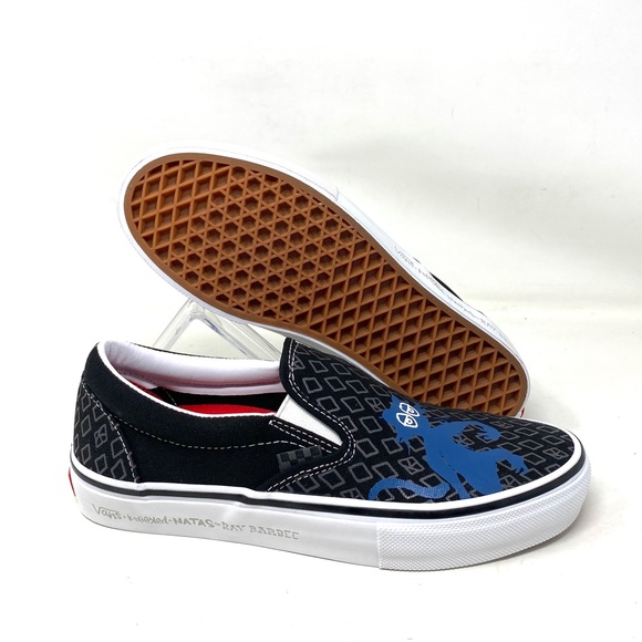 VANS x Krooked Slip On Sneaker Skateboard Black Canvas For Women Low VN0A5FCAAPM - Picture 8 of 10